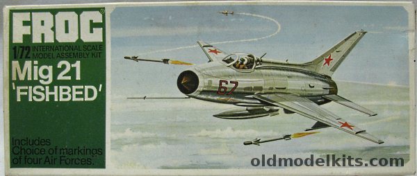 Frog 1/72 Mig-21 Fishbed - USSR / Egyptian  Air Force / Finnish Air Force or Iraqi Markings, F263 plastic model kit